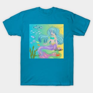 Anime Japanese cartoon style,mermaid T-Shirt